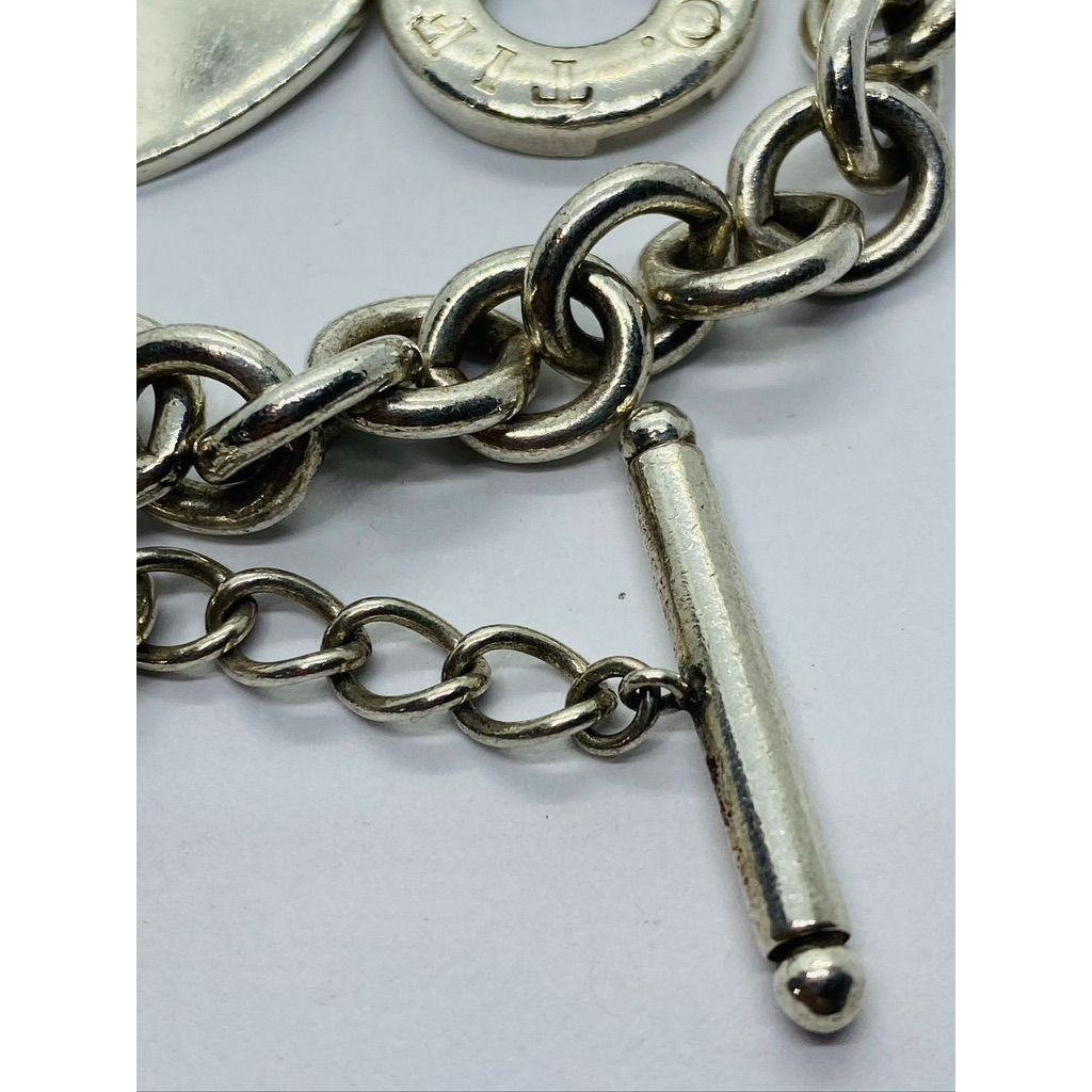 Tiffany & Co Sterling Silver Toggle Heart Tag Blank Heart Necklace 15.75"