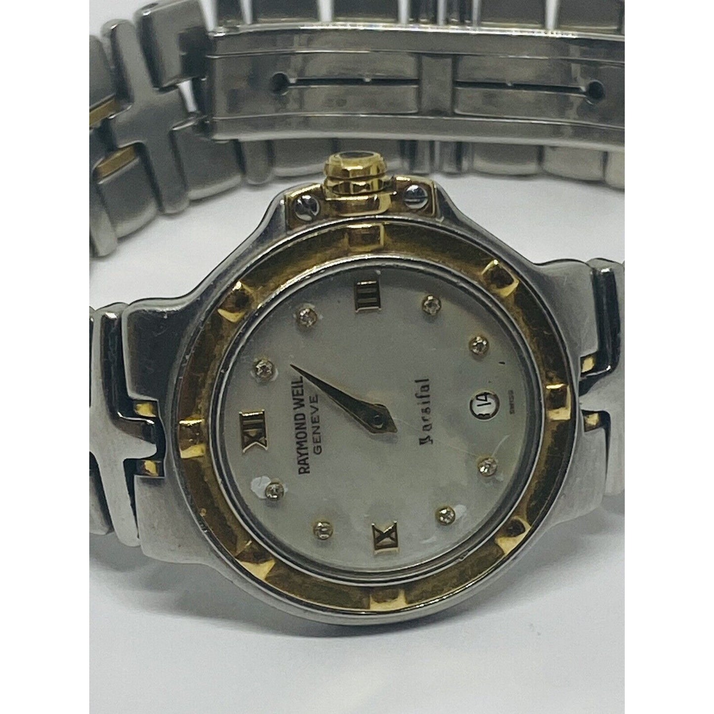 Raymond Weil Watch PARSIFAL 9990 COLLECTION 8 Diamond Mother Of Pearl READ!!!!!!