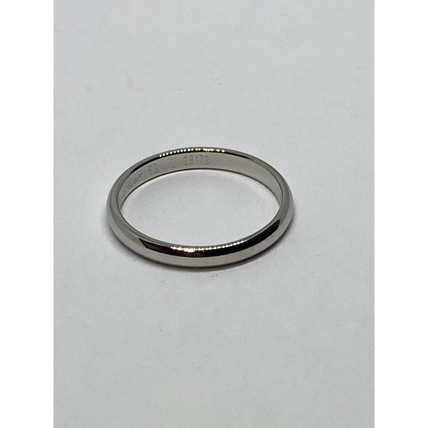 Cartier 1895 Platinum Wedding Band Ring - Size 50 US 5.25 - 2.5mm Wide