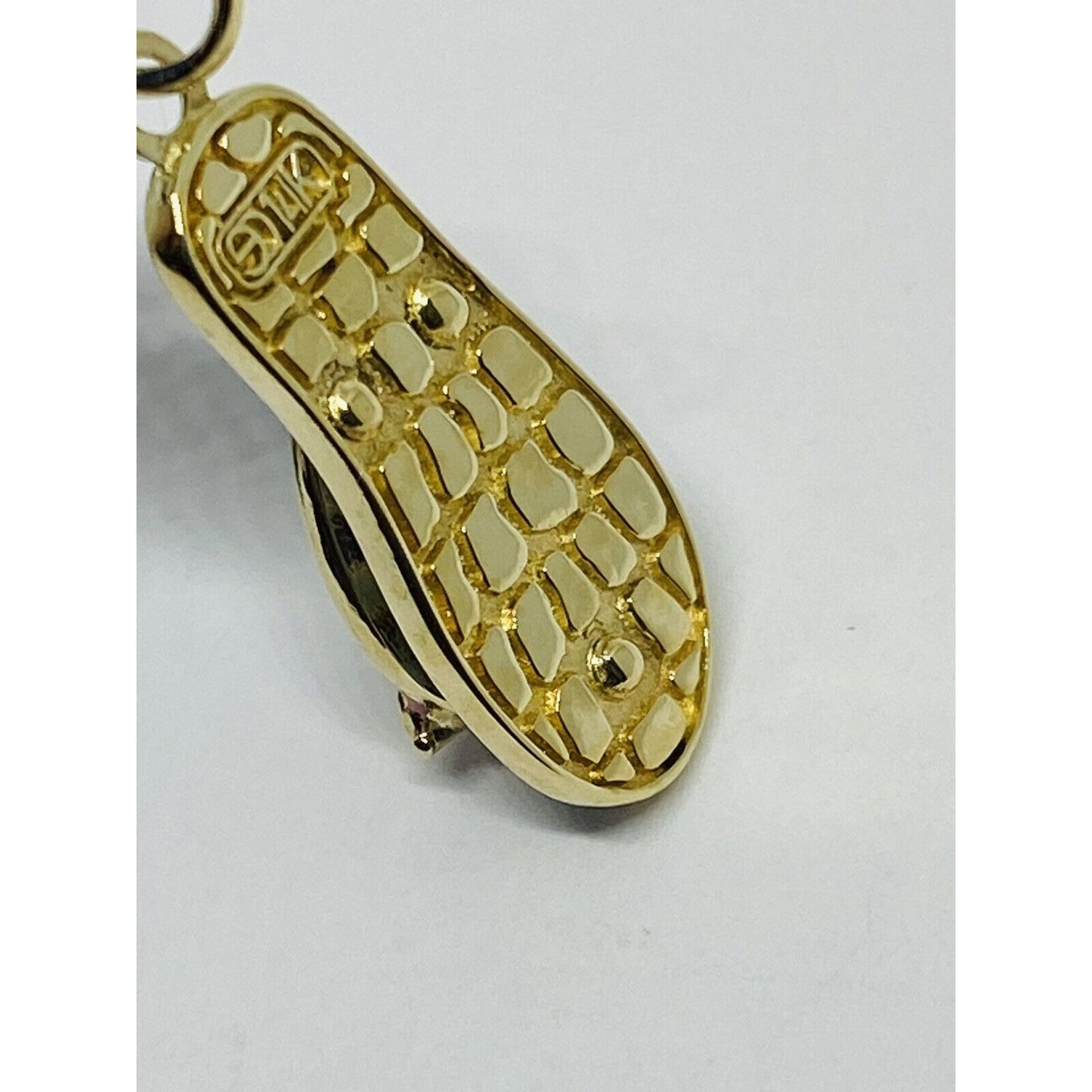 Yellow Pink Blue Enamel Sandal 14K Yellow Gold Pendant 1.4 grams