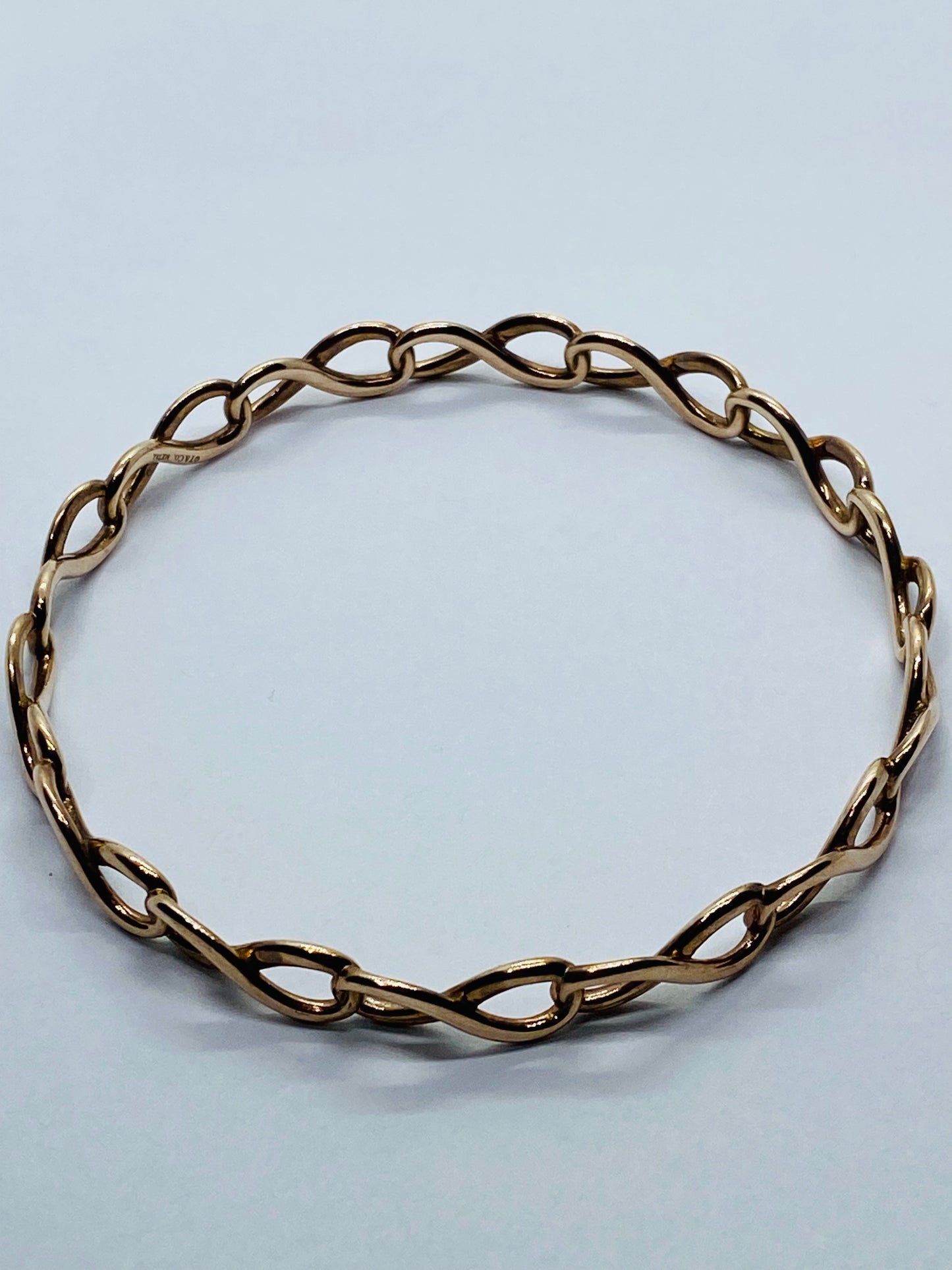 Rare Tiffany & Co Infinity Rubedo Bangle 7.75” Bracelet w Box/ Pouch 6.5mm Wide