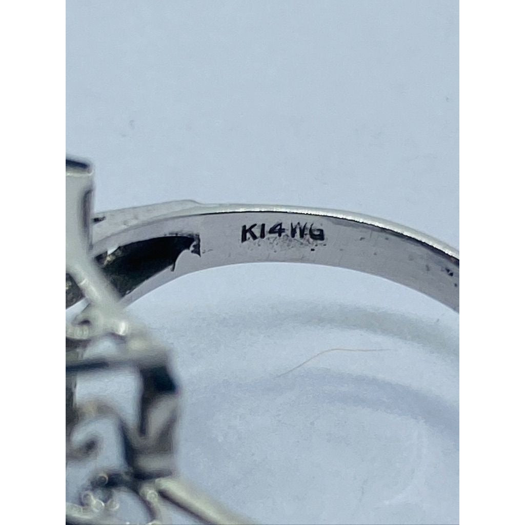Ladies 14K White Gold Jumbo 18 x 13.5mm Aquamarine Ring