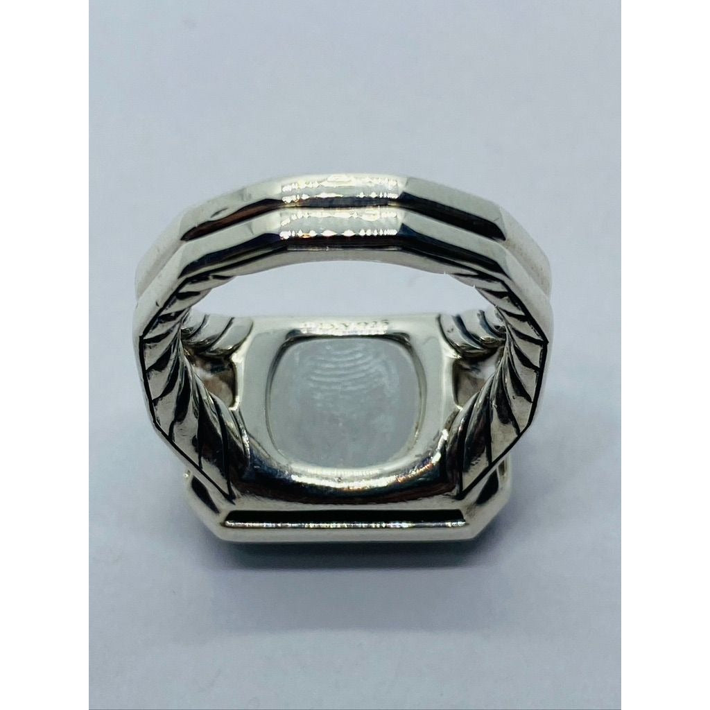 David Yurman Sterling Silver Novella Prasiolite Diamond Ring Size 4.75