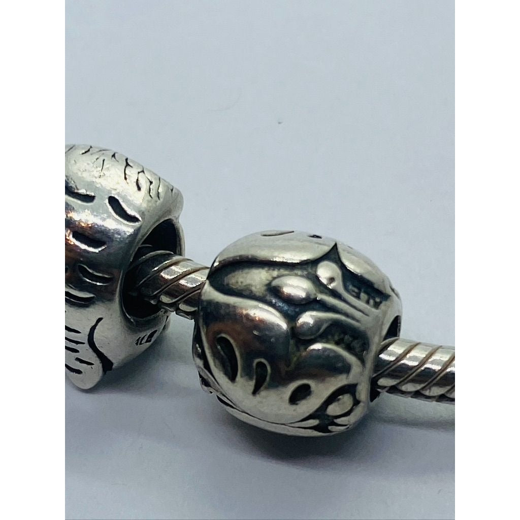 Pandora Sterling Silver Necklace Nature Theme With 11 Charms 16.5"