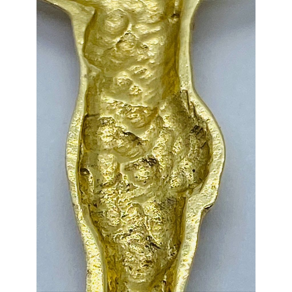 14K Yellow Gold Cross Crucifix Charm Pendant 44 x 37 MM