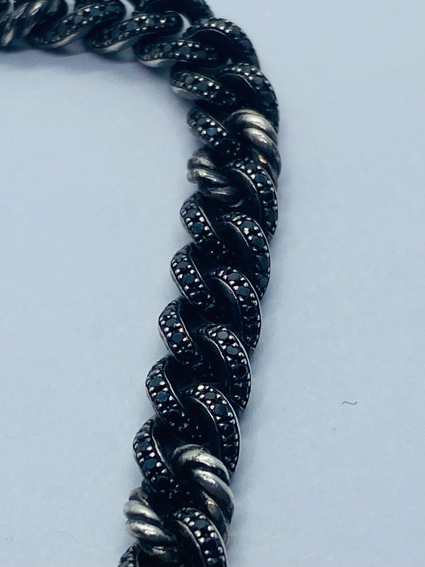 $4200 David Yurman Sterling Silver BraceletBlack Pave Diamonds 6.5” 6.4mm