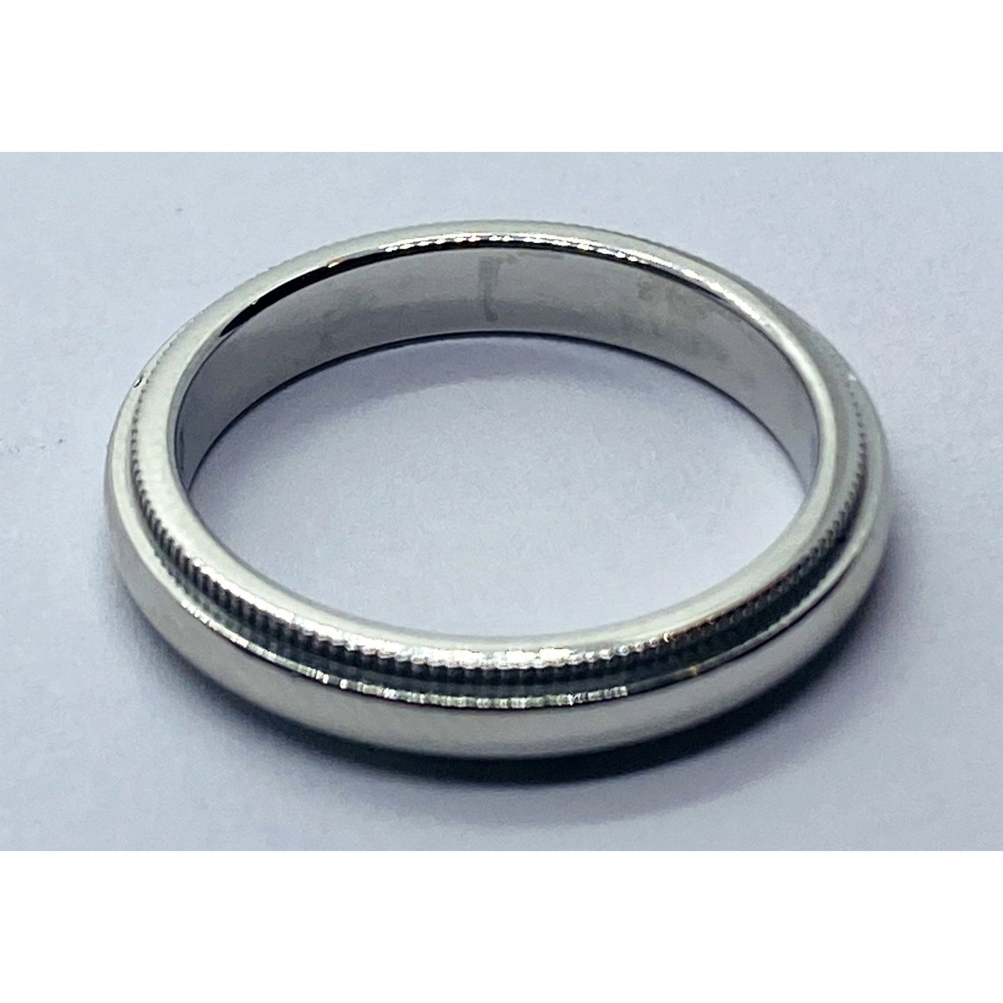 TIFFANY & CO PLATINUM 950 Double MILGRAIN WEDDING BAND 3MM SIZE 4.75