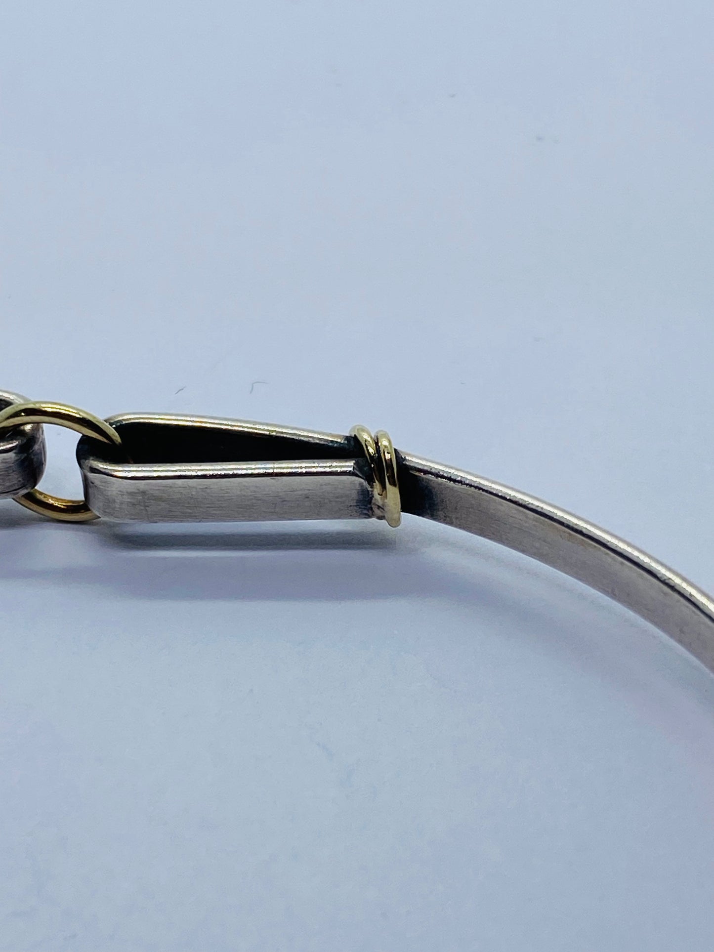 RARE XXL Tiffany & Co. Sterling Silver 18K Yellow Gold Circle Bangle Bracelet