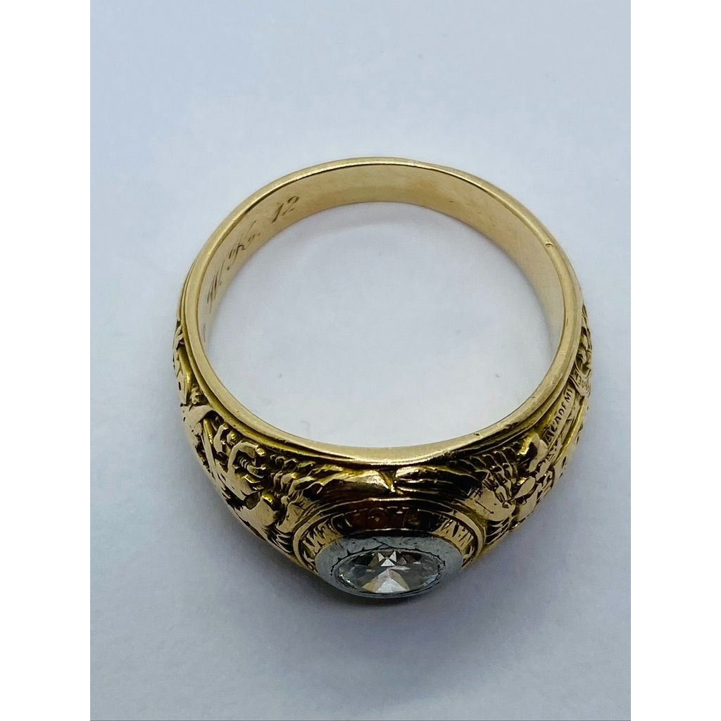 Tiffany & Co 14K Platinum .61CT 1912 Naval Academy Class Ring RARE