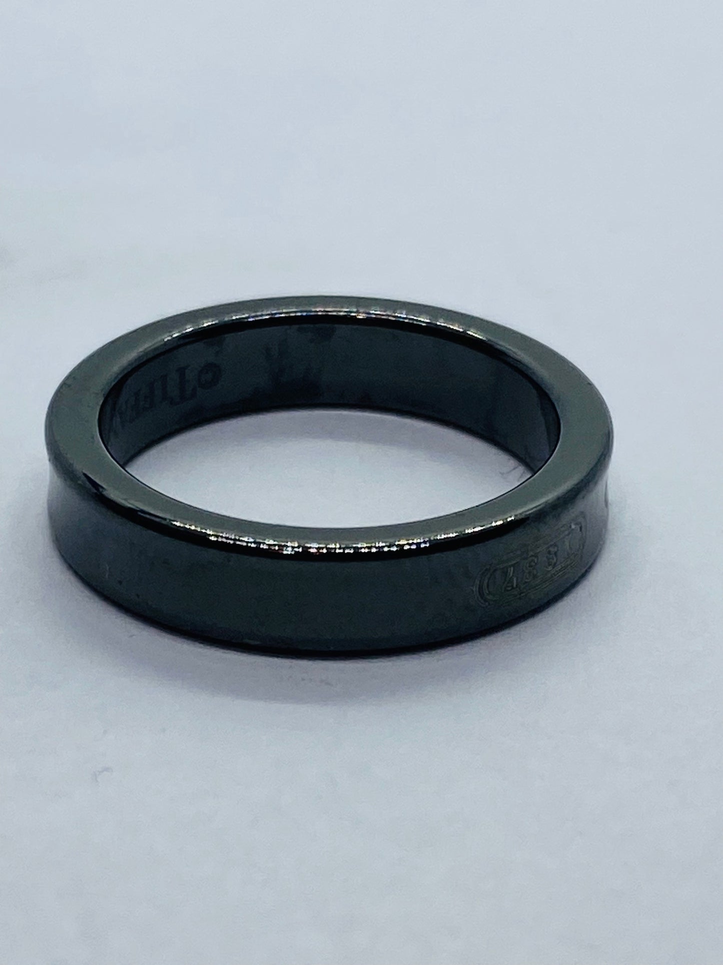 Tiffany & Co Titanium 1837 Narrow Band Ring Size 5 & Pouch Unisex Mens Rare