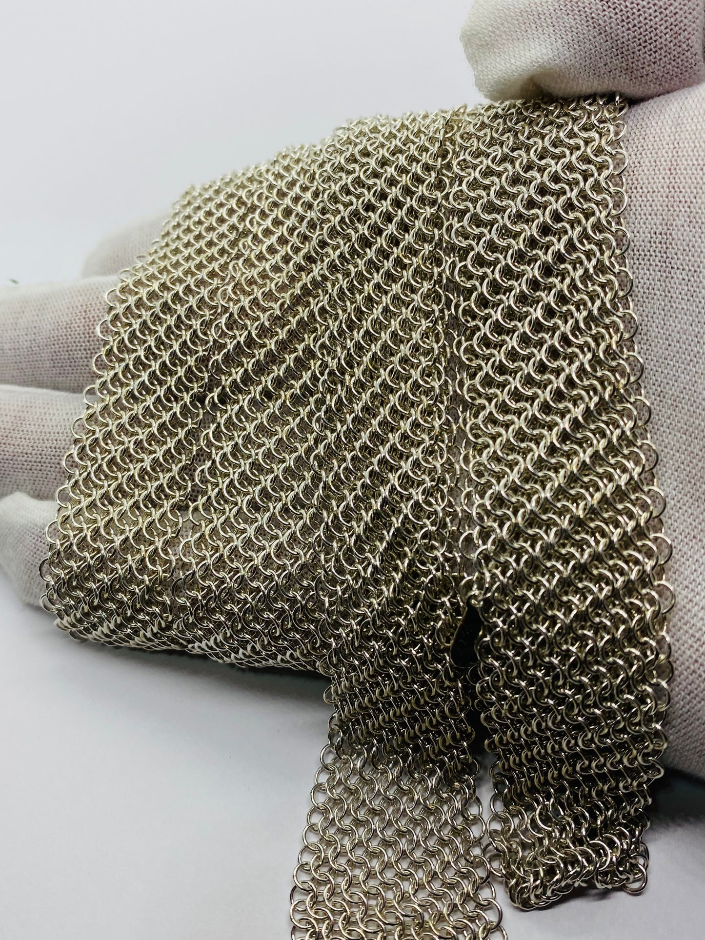 Tiffany & Co. 925 Sterling Silver Extra Long XL Mesh Scarf Necklace 49” RARE