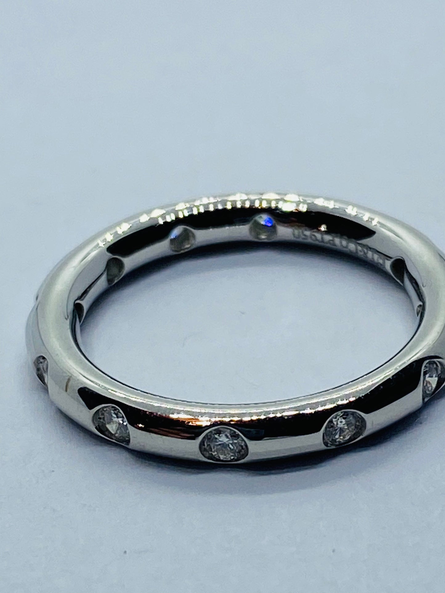 Tiffany & Co. Etoile Platinum Diamond Wedding Band Eternity, .36 TCW Box! Size 5