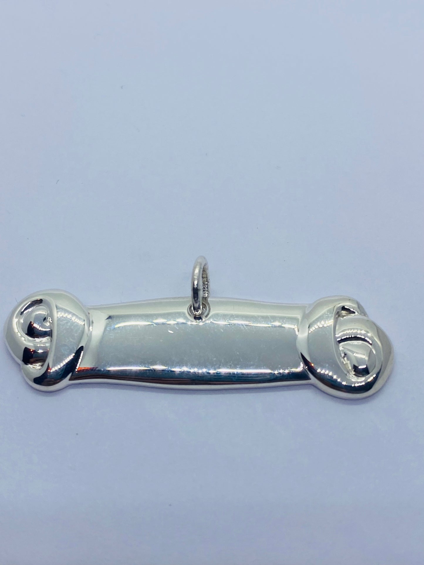 Tiffany & Co. Dog Bone Charm Pendant Tag Sterling Silver 51mm