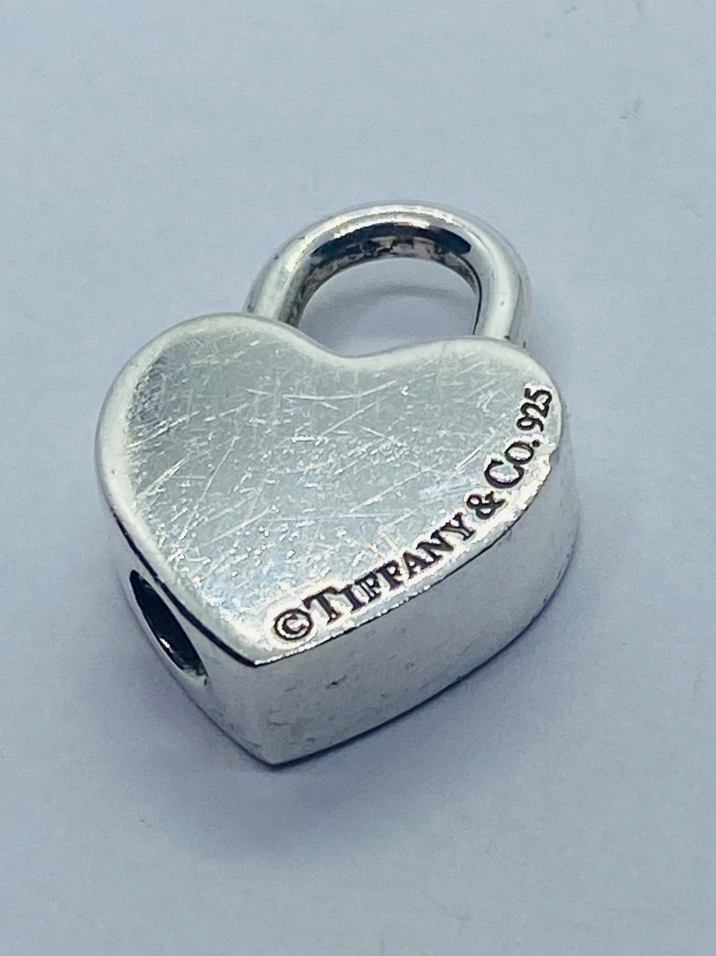 Tiffany & Co Silver Mom Heart Padlock Charm Pendant! READ!