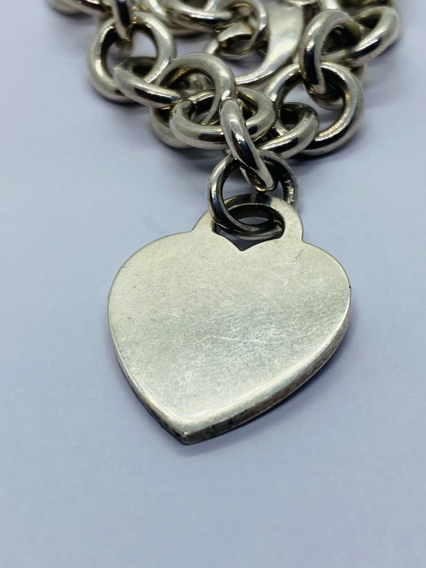Tiffany & Co Sterling Silver Engravable Blank Heart Tag Necklace Original Box