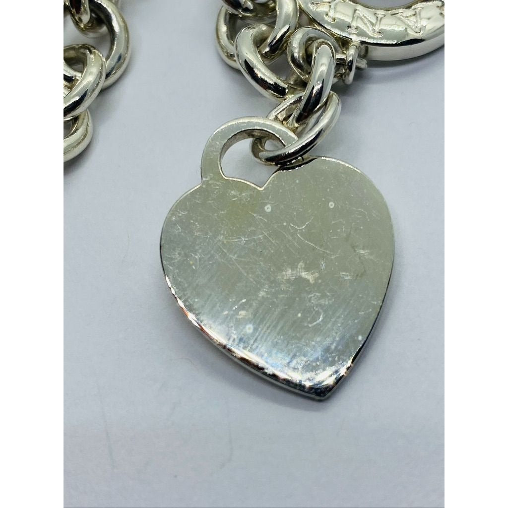 Tiffany & Co Sterling Silver Toggle Heart Tag Blank Heart Necklace 15.75"