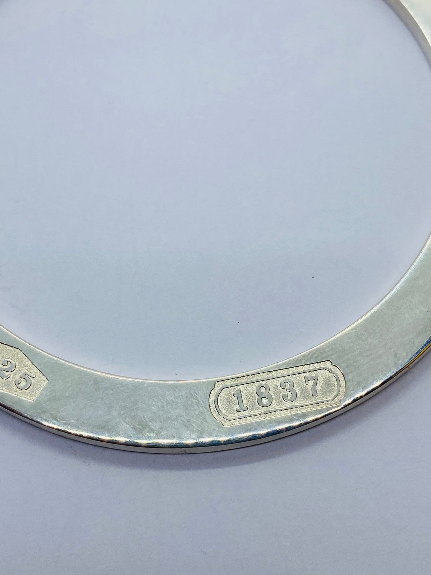 Tiffany & Co 1837 Sterling Silver 935 bracelet. RARE flat disk circle bangle