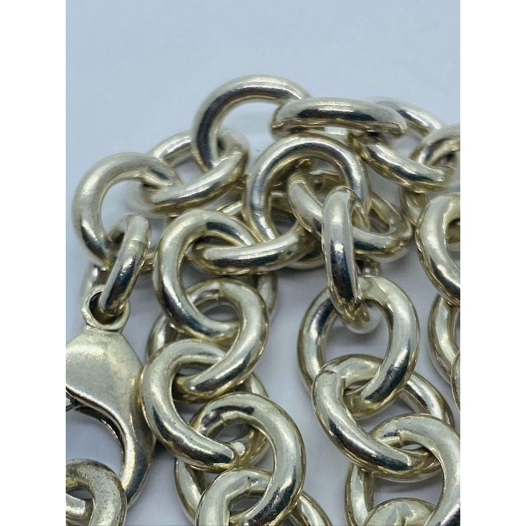 Tiffany & Co 16" Silver Round Link Rolo Chain Necklace Mens Unisex