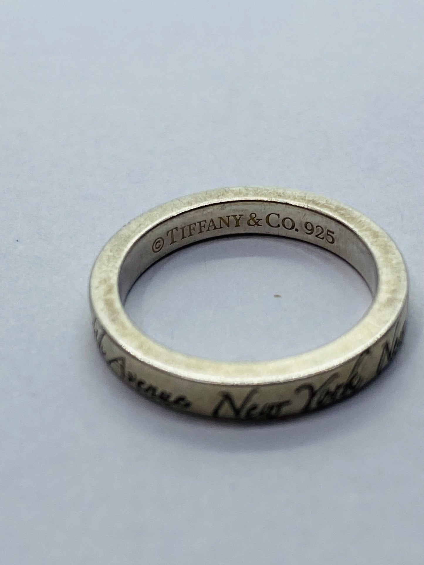 Tiffany & Co Sterling Silver Notes 925 Narrow Band Ring Size 3.75