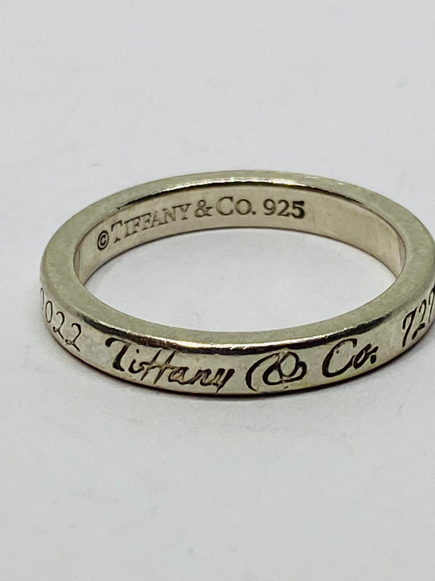 Tiffany & Co Sterling Silver Notes Narrow Band Ring Size 6