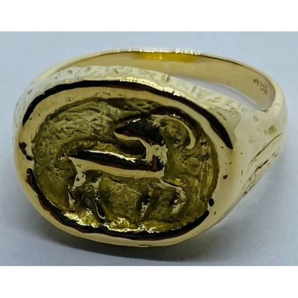 TIFFANY & Co 18K 750 GOLD ZODIAC RING Size 5