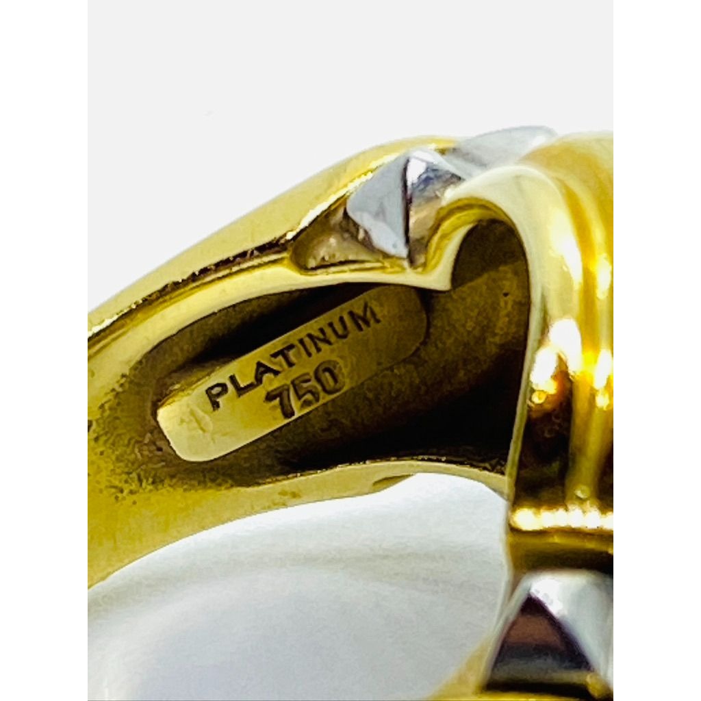 Lagos Platinum + 18k Yellow Gold Jumbo Cocktail Ring 18.04 Grams Size 6.5