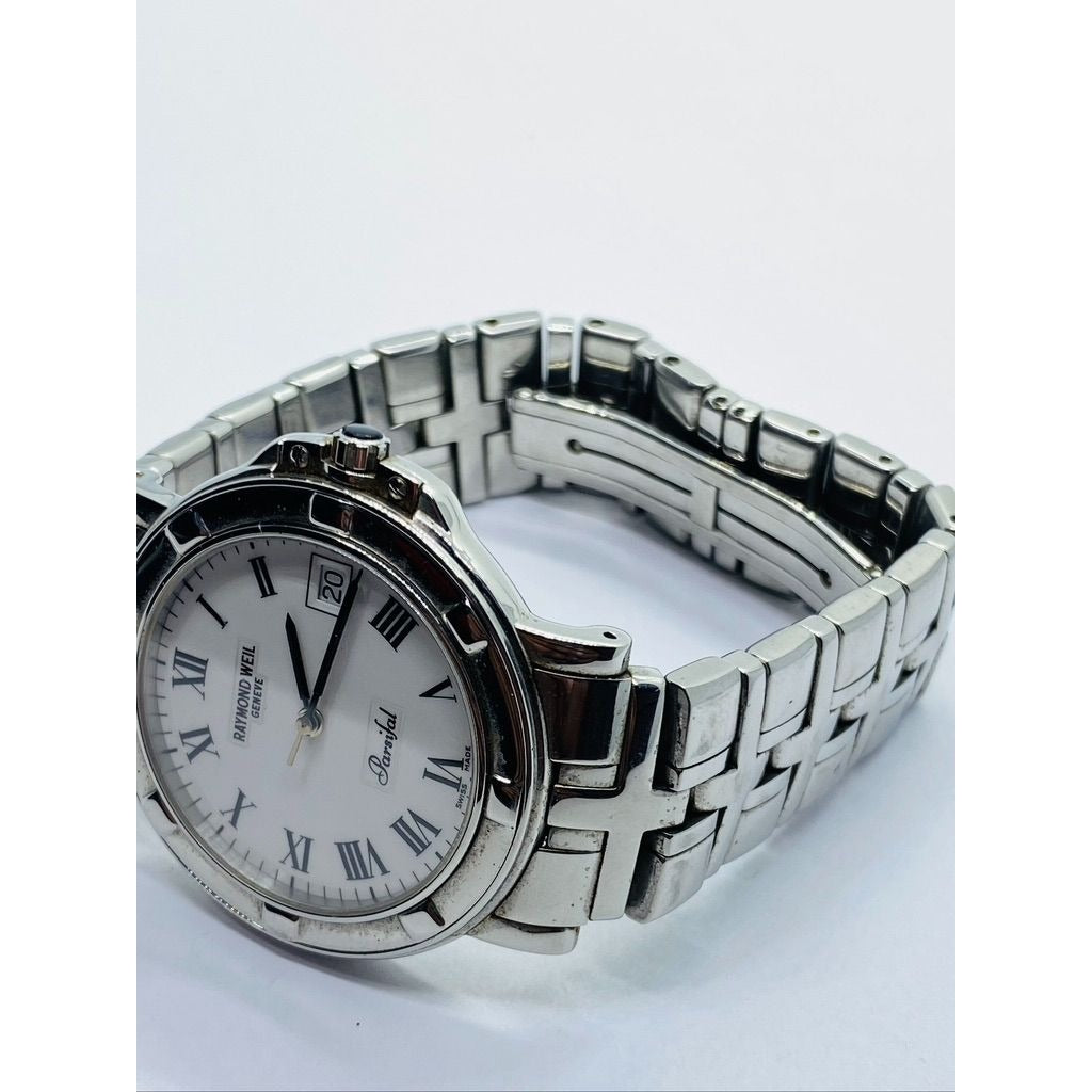 Raymond Weil Parsifal 9551 Stainless Steel White Dial 6.75"