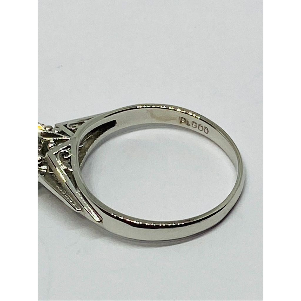 Platinum Emerald Diamond Ring Size 6