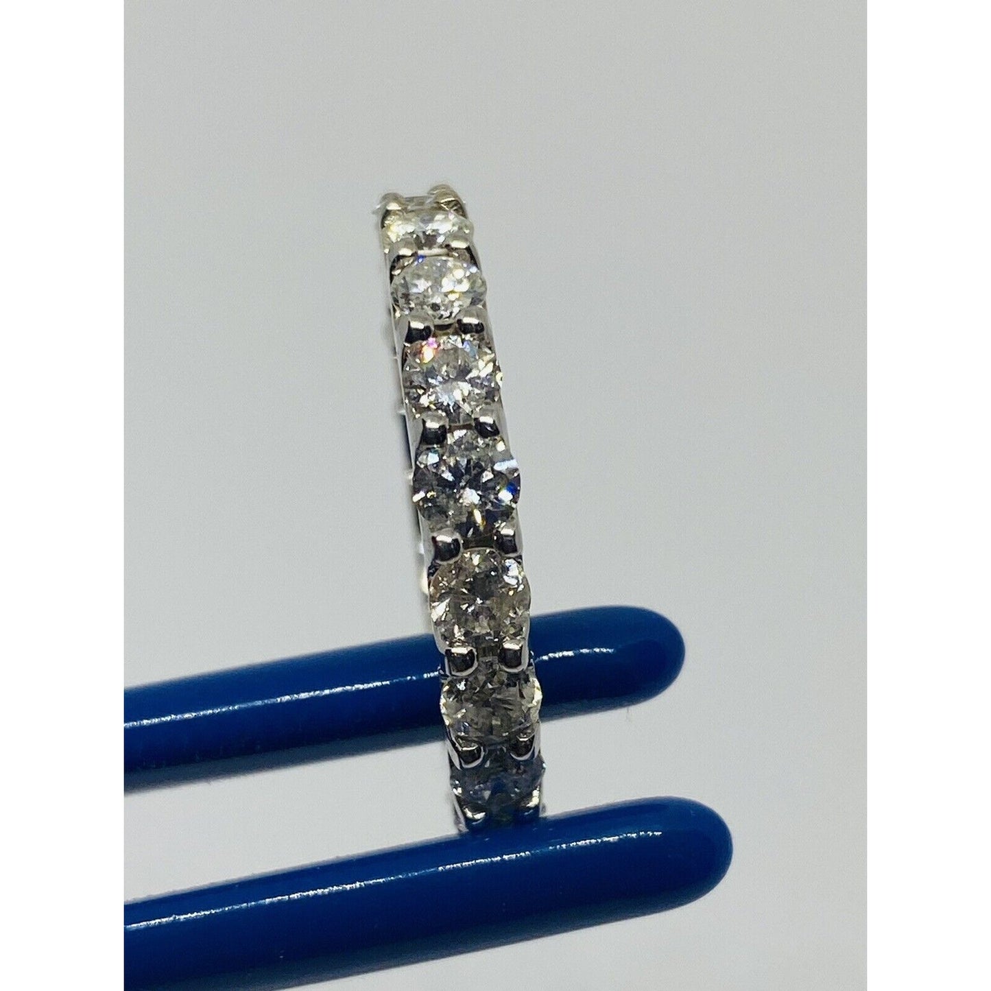 18K White Gold 3.23TCW diamond eternity band ring size 6 Mint Condition