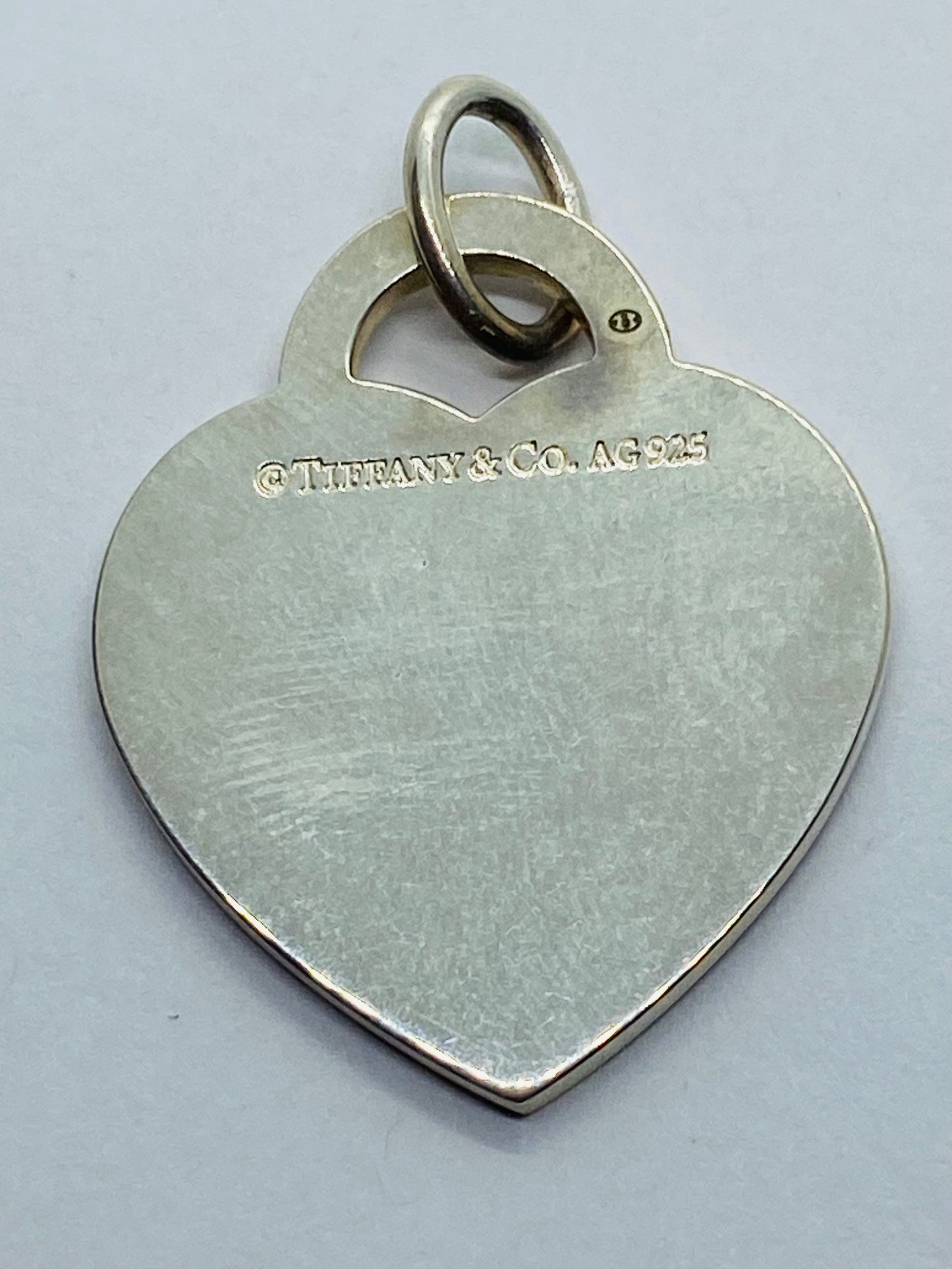 Large Return to Tiffany Etched Heart and Arrow Pendant, Necklace Sterling Silver