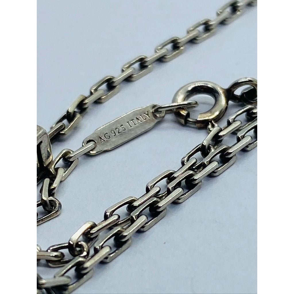 Tiffany & Co LOVE Cube Necklace Pendant Charm 17.75 Chain Silver ERA