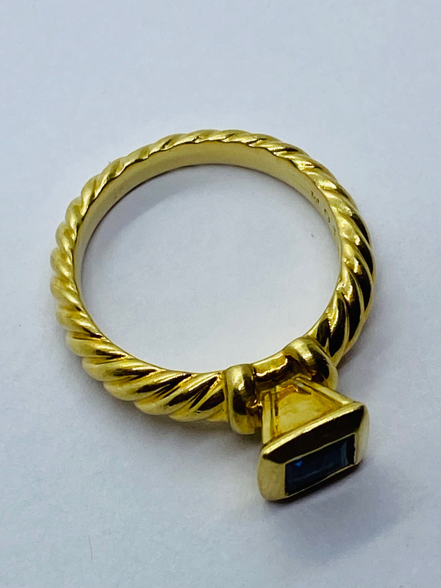 David Yurman 18K Yellow Gold Amethyst Cable Ring Size - 6