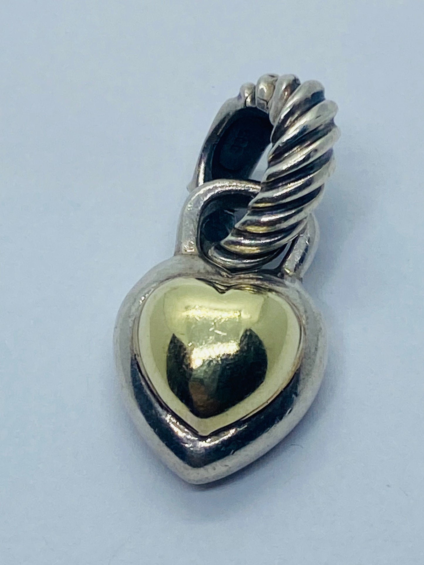 DAVID YURMAN 14K Gold & Sterling Silver Puffed Heart Pendant Enhancer