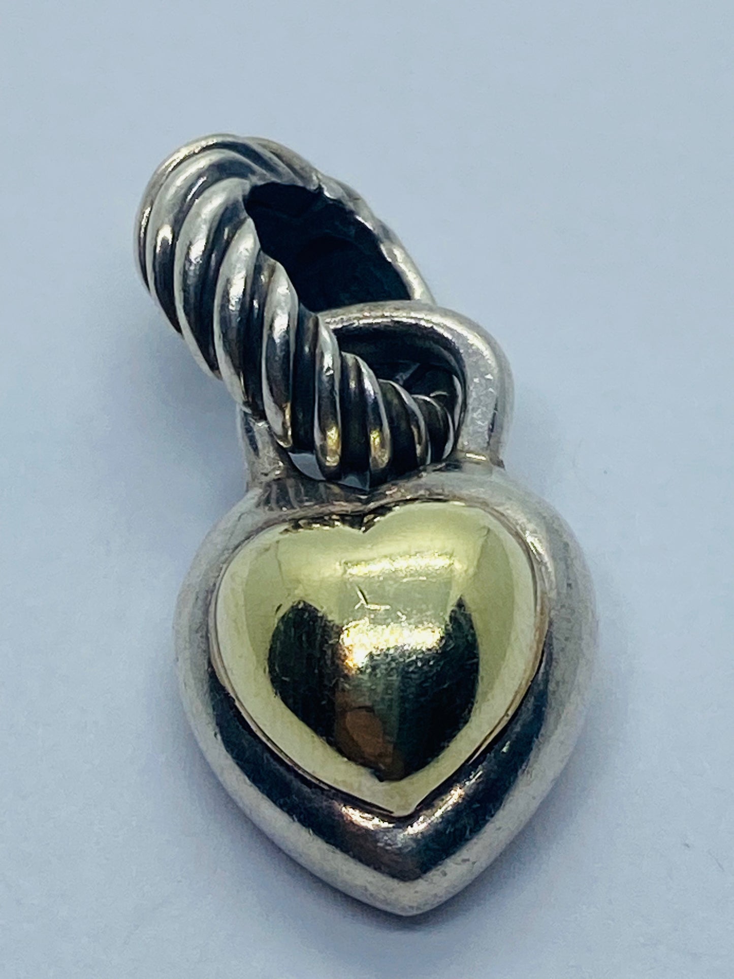 DAVID YURMAN 14K Gold & Sterling Silver Puffed Heart Pendant Enhancer