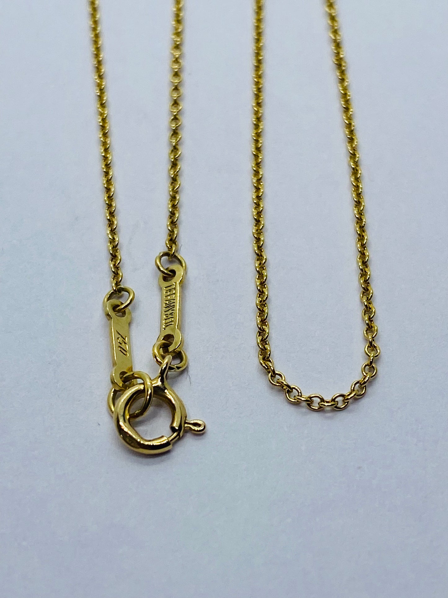 Tiffany & Co 18kt Yellow Gold Elsa Peretti 16" Cable Chain 1mm