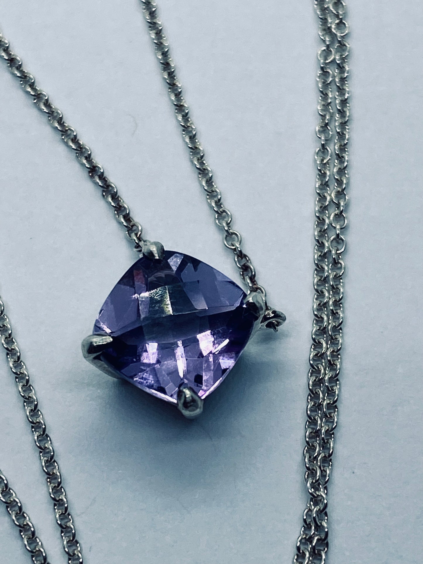 TIFFANY & Co Sparklers Amethyst Gemstone Necklace 1.5ct 15.5 Inches