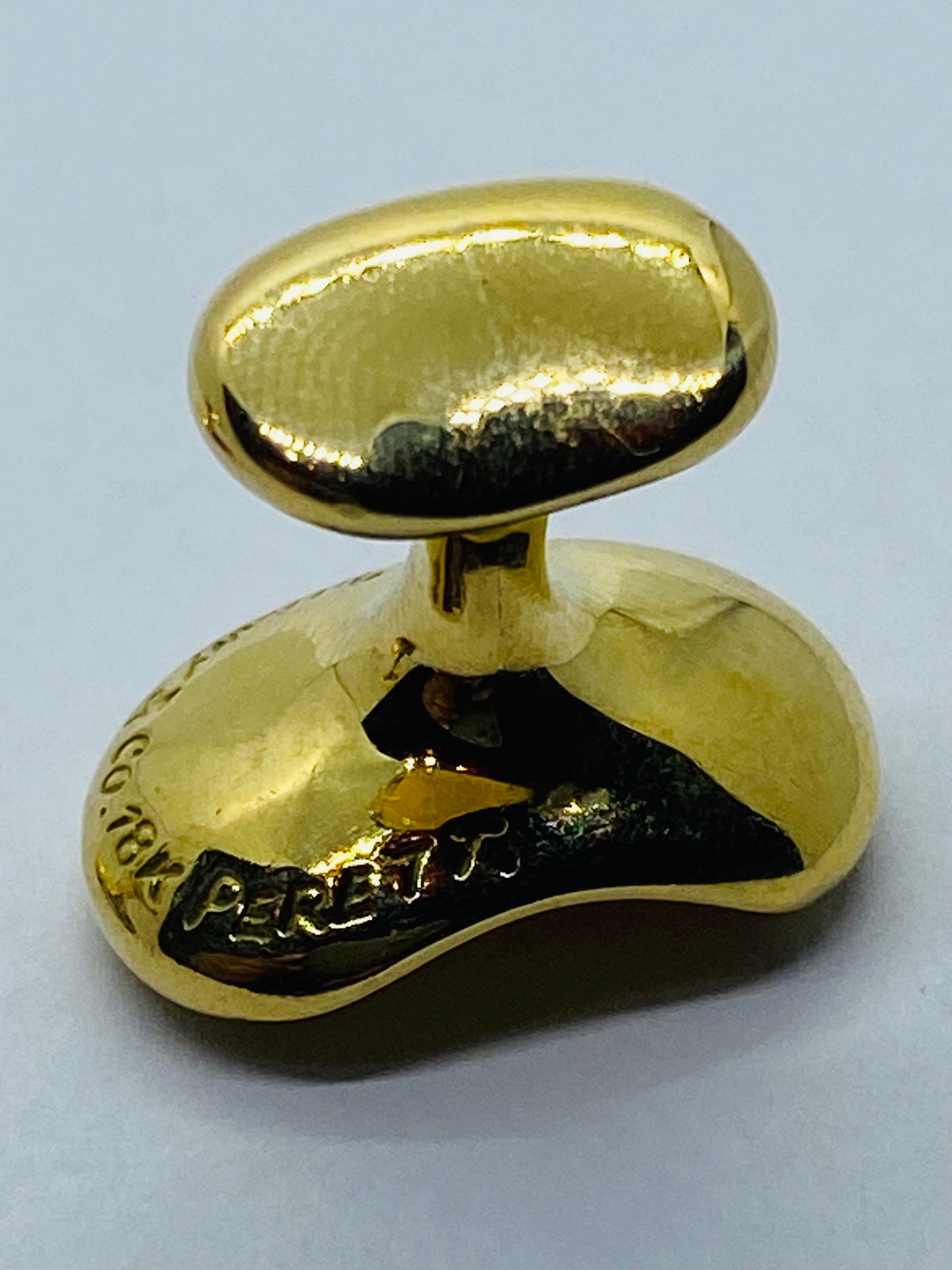 TIFFANY & CO SOLID 18KT 750 YELLOW GOLD ELSA PERETTI BEAN SHAPED CUFFLINKS CUFF