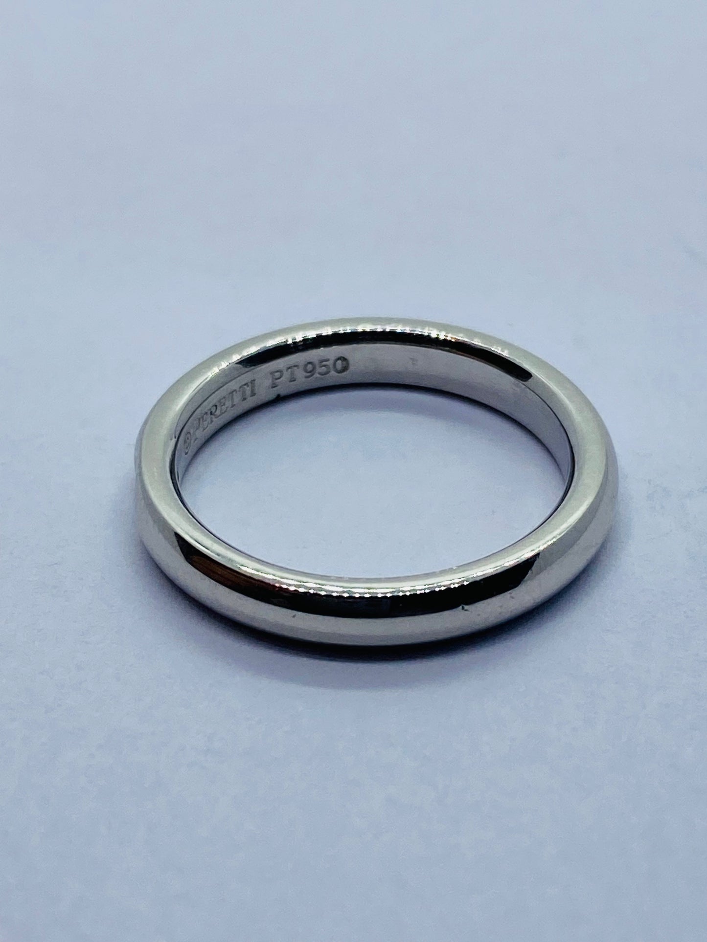 Tiffany & Co Elsa Peretti Platinum Band Ring With A Round Diamond Size 3.75-4