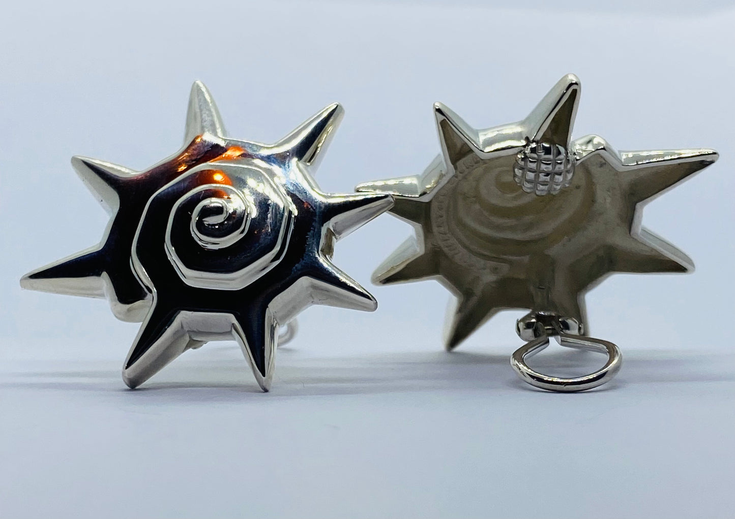 Tiffany & Co RARE Silver Sun Star Seashell Earrings 35MM Wide Clip On
