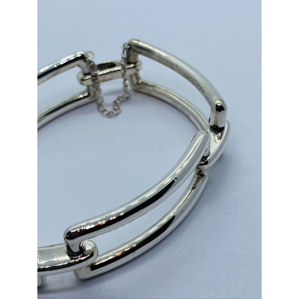 Tiffany & Co Silver Rectangle Link Bracelet Bangle 2002 Italy
