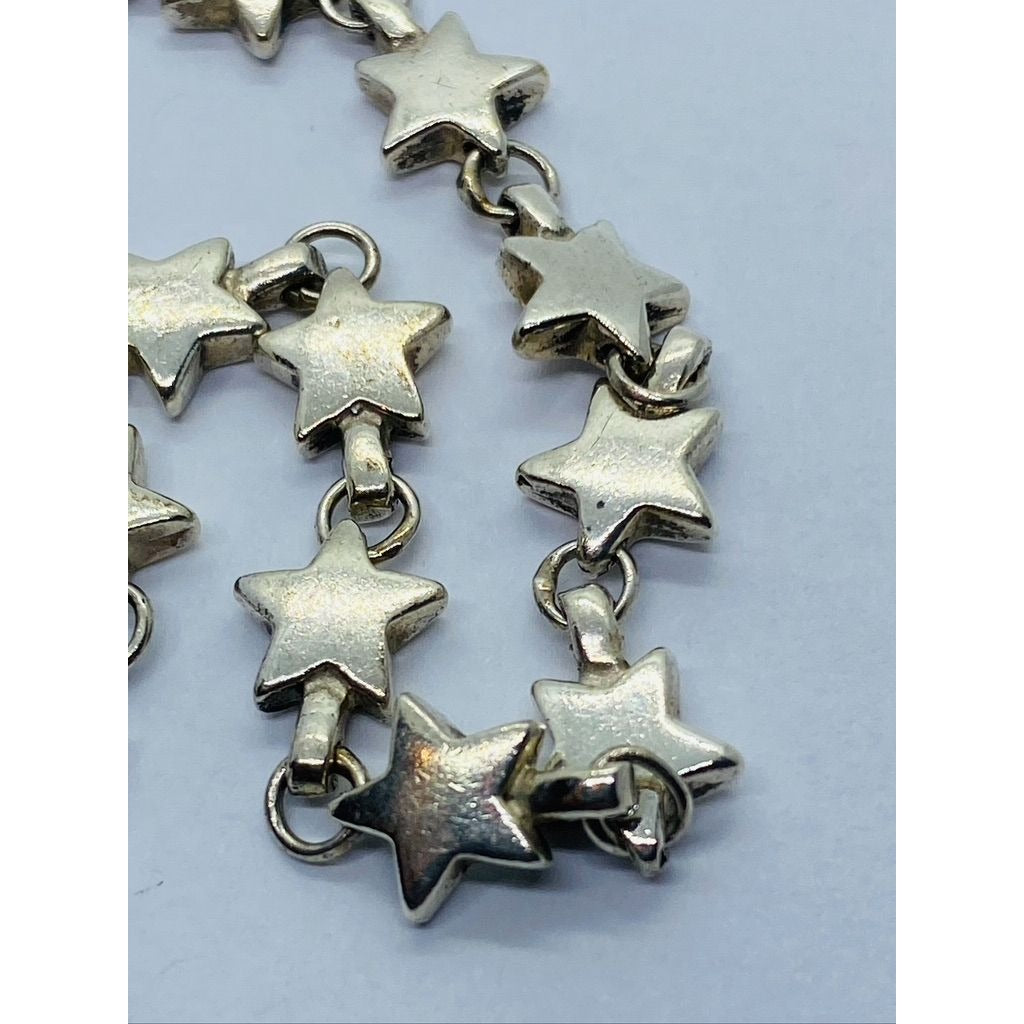 Tiffany & Co. Sterling Silver Star Chain Link Bracelet 7.75” Pouch