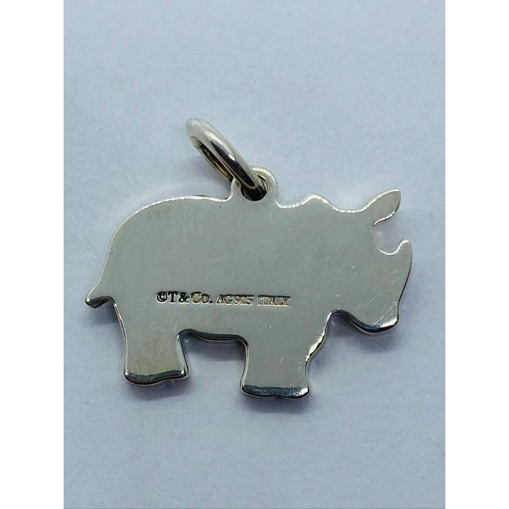 RARE Tiffany & Co Sterling Silver Rhinoceros Rhino Charm - Super Cute!