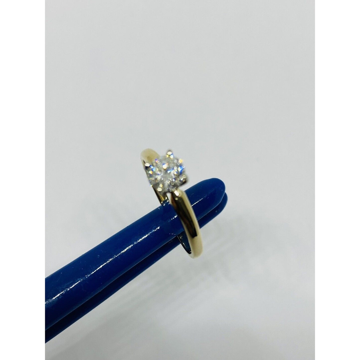 14K YG 0.54CT ROUND DIAMOND SOLITAIRE ENGAGEMENT RING i1- i color *GIA CERT*