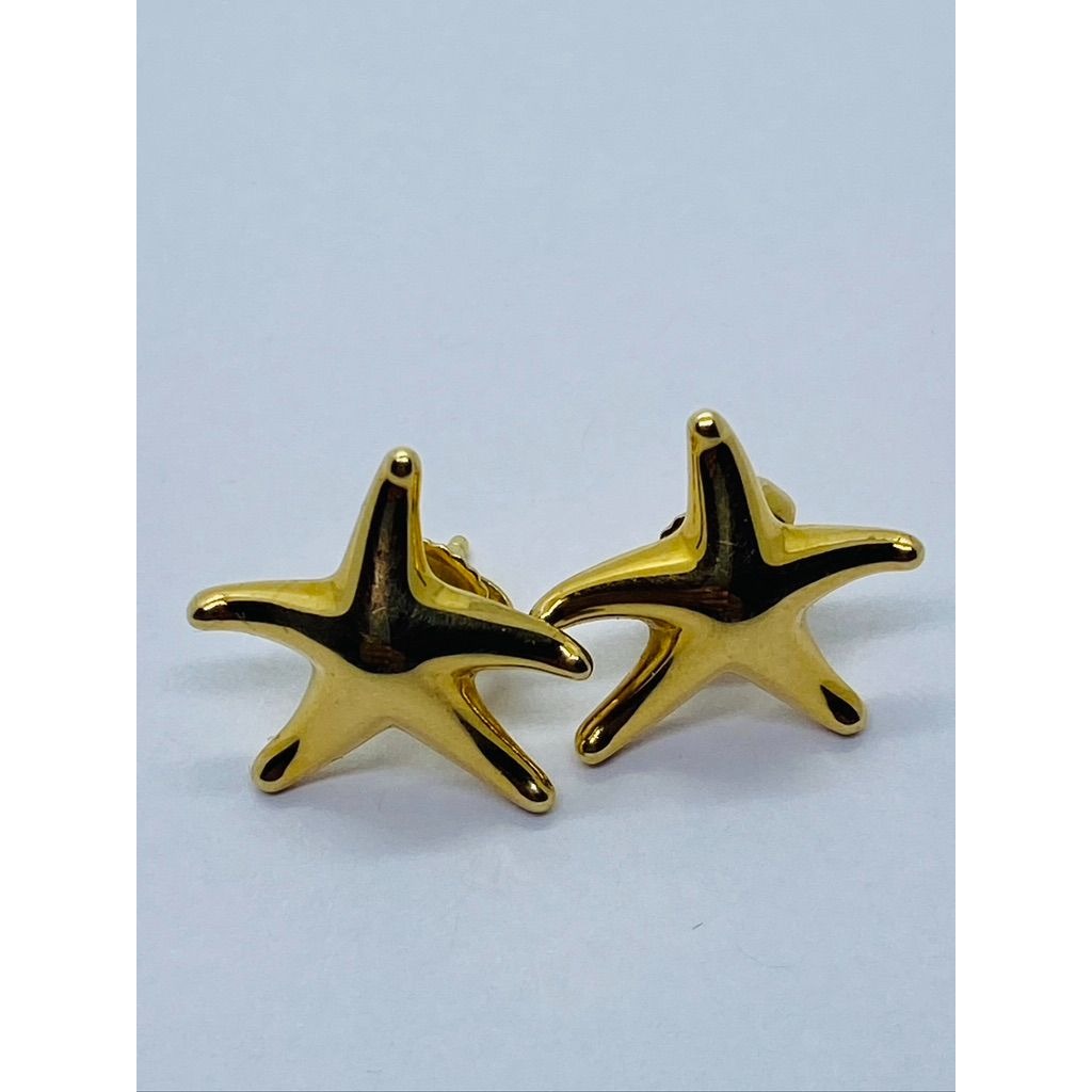 Tiffany & Co 18K Yellow Gold Starfish Star Fish 16mm Widest Point