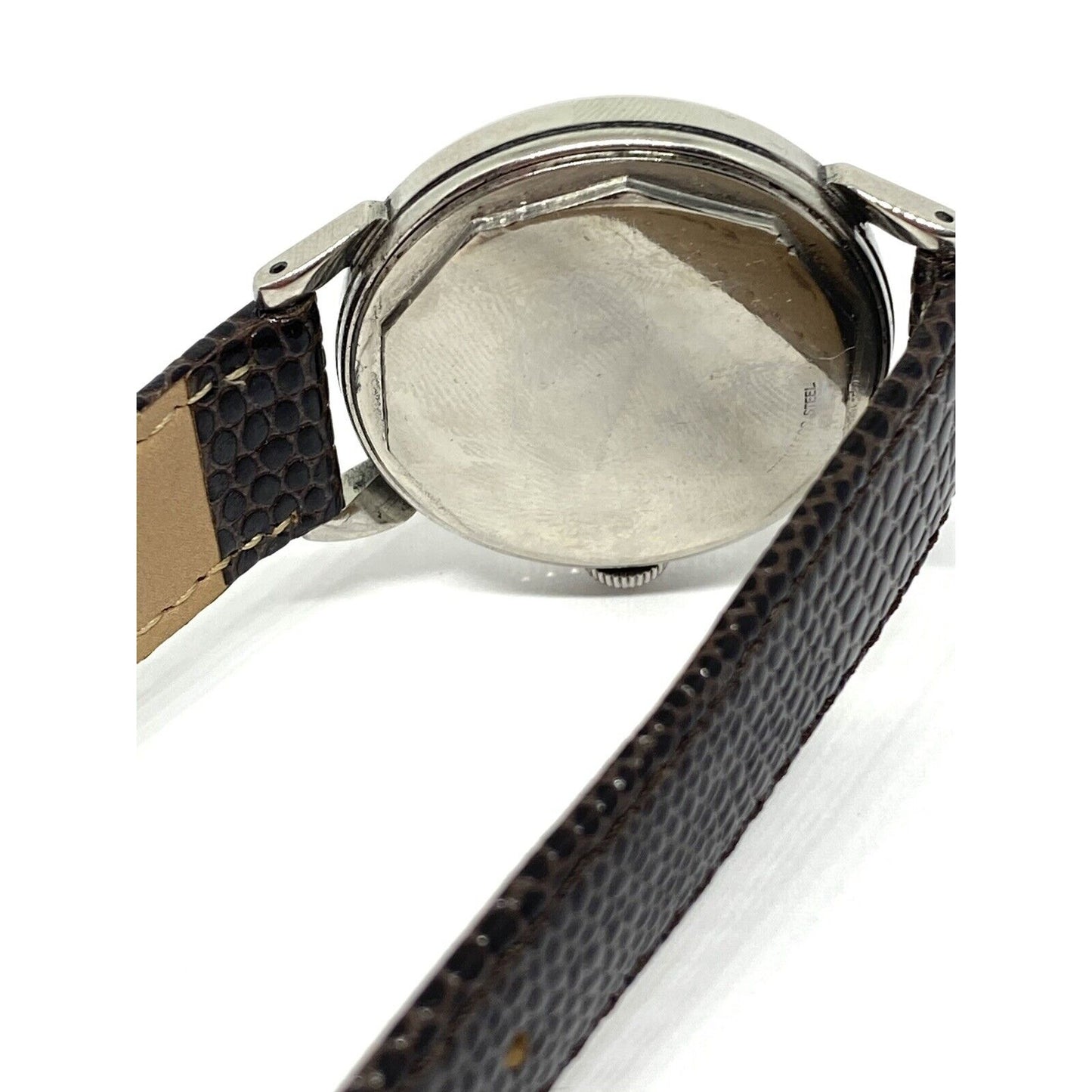 RARE VINTAGE MEN'S MOVADO AUTOMATIC BUMPER-WIND WRIST WATCH IN STAINLESS