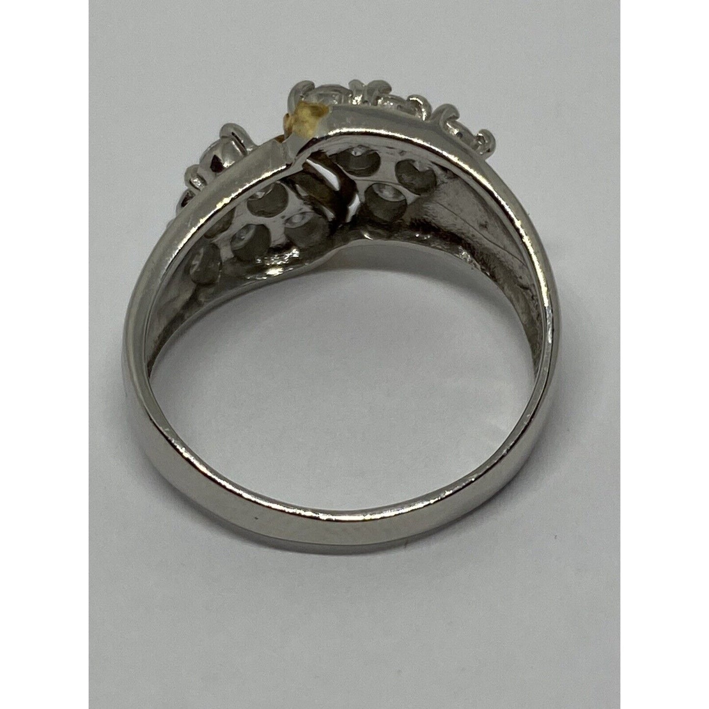 Platinum 900 18k Band Diamond Ring - 5.4 gms, Sz 6.5, 0.80 ctw