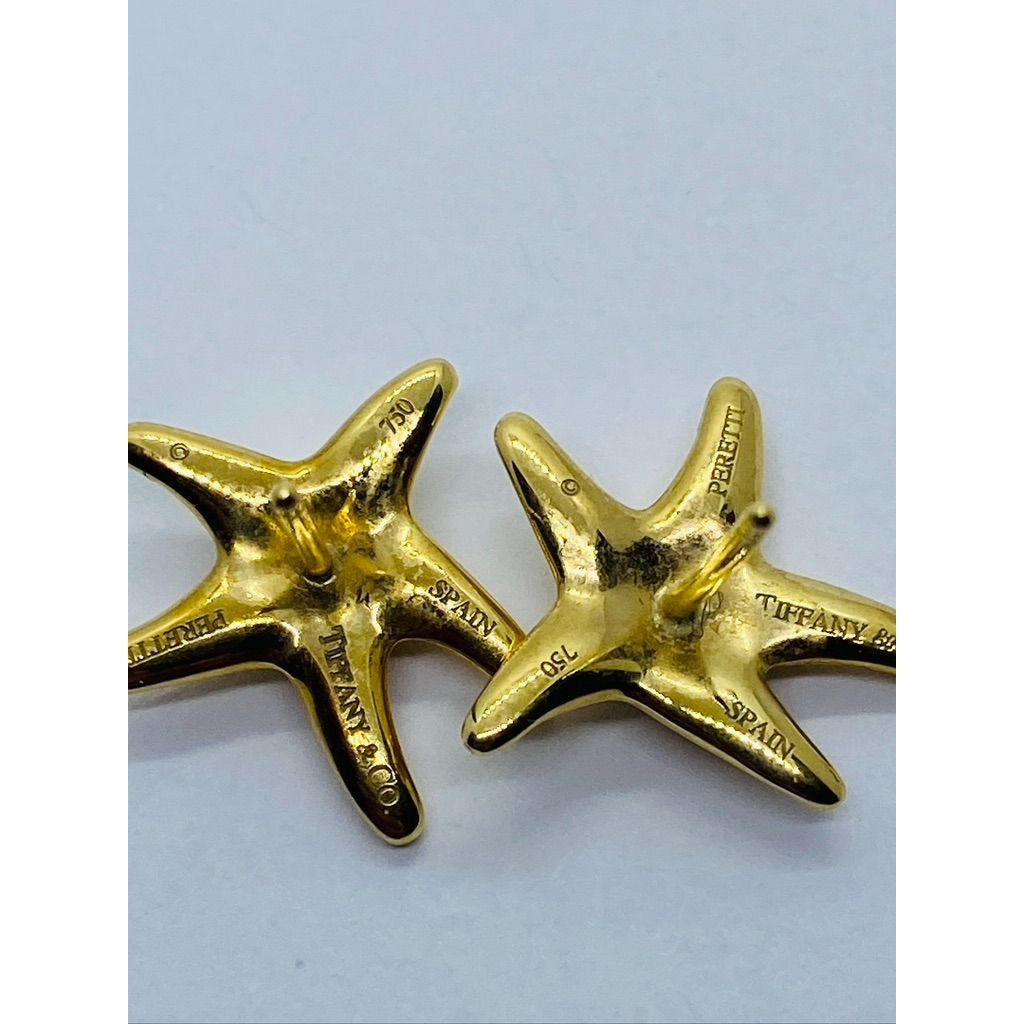 Tiffany & Co 18K Yellow Gold Starfish Star Fish 16mm Widest Point