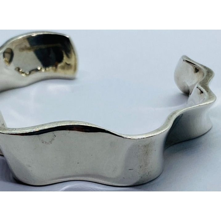 RARE Frank Gehry Tiffany & Co Sterling Silver Equus Bangle Cuff Bracelet Pouch