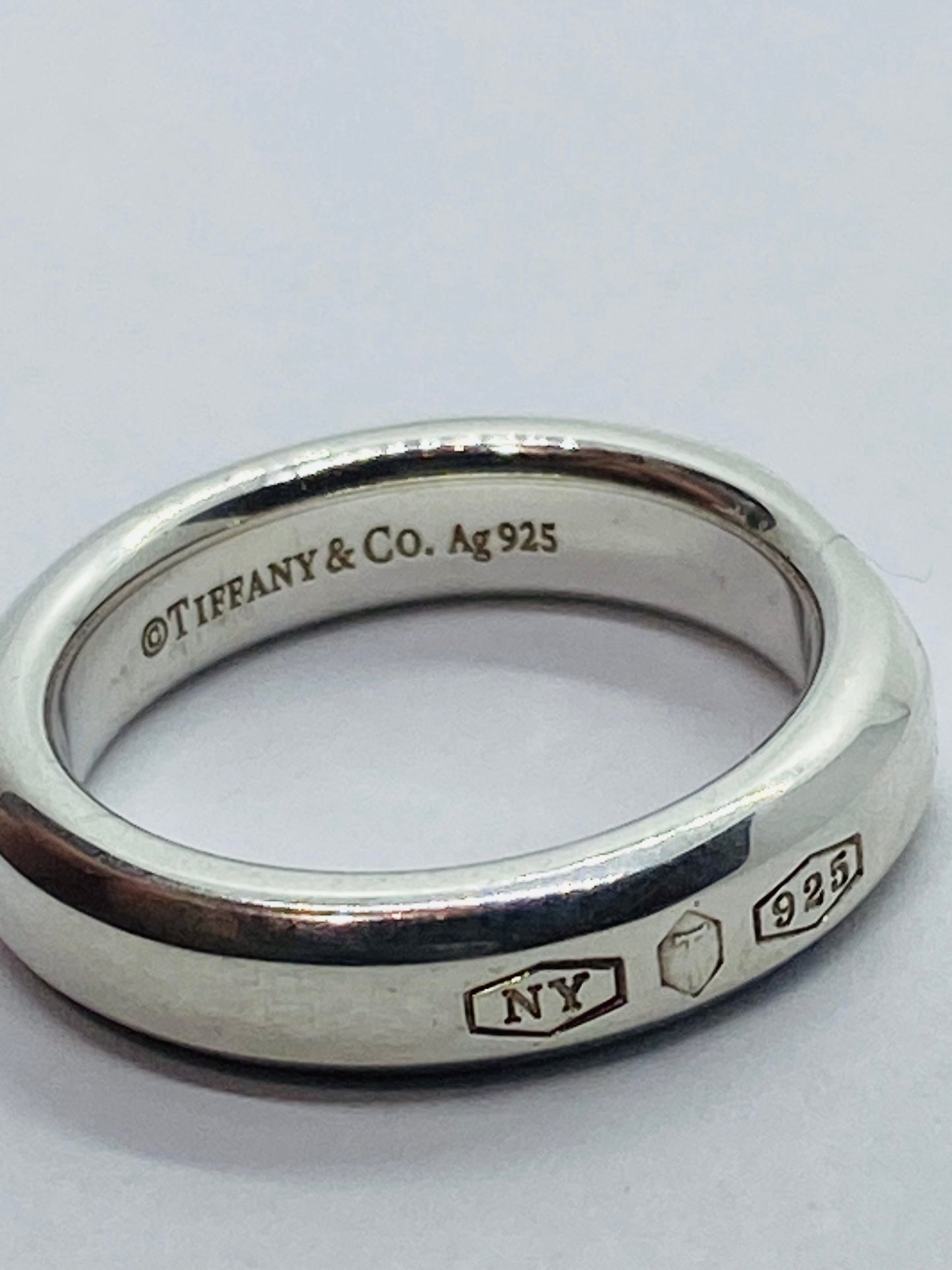 Tiffany & Co. Makers Sterling Narrow Slice Ring - Size 4 1/2
