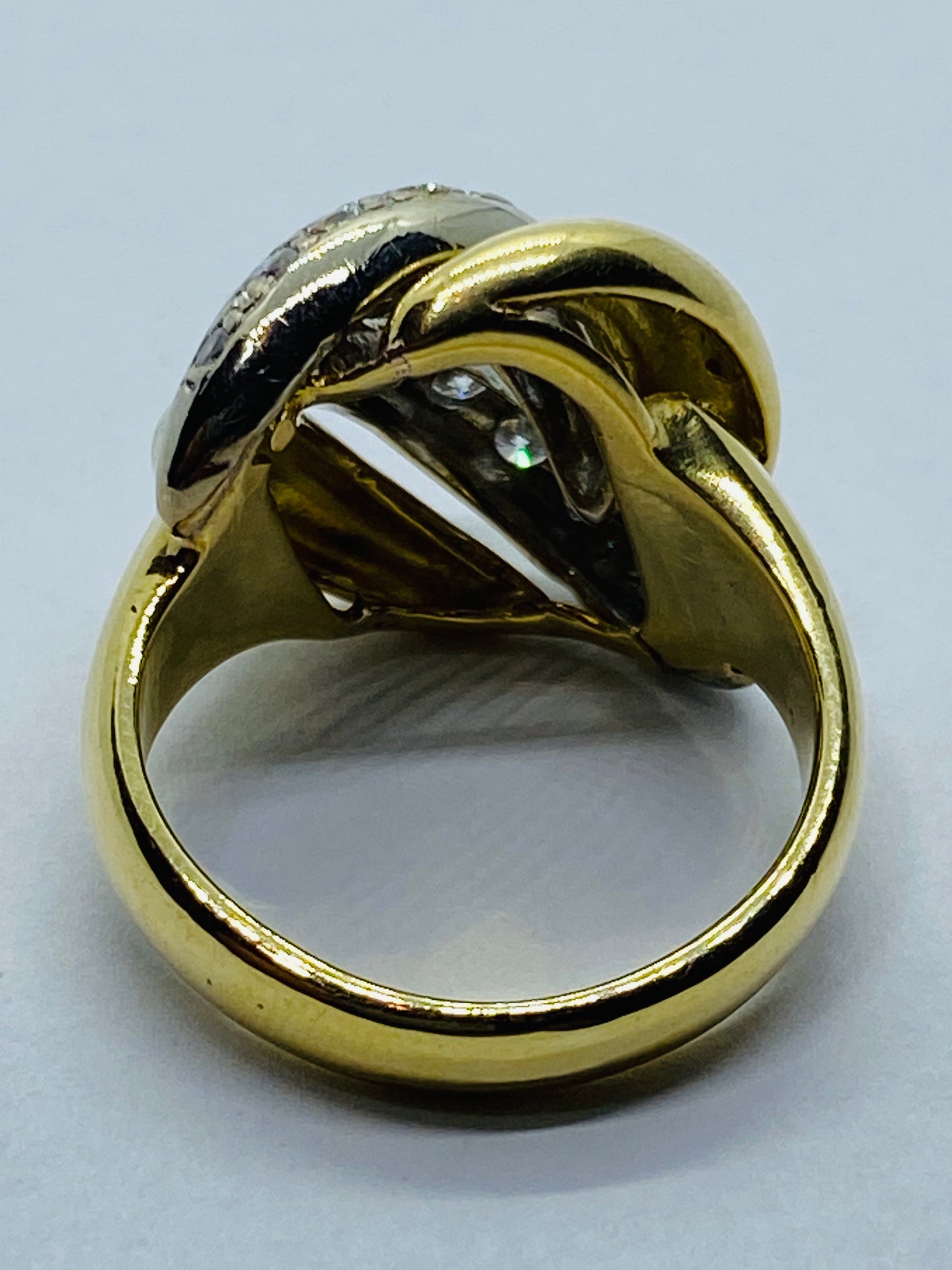 Tiffany & Co Solid 18K 750 Yellow White Gold Diamond Braided Dome Ring Size 6.5